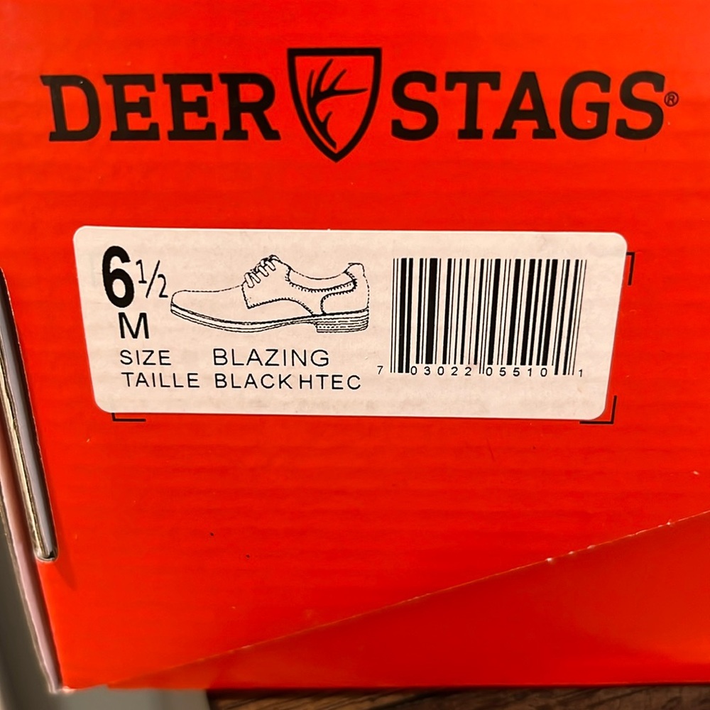 Deer stags boys, dress shoes, black size 6 1/2 M- new in box